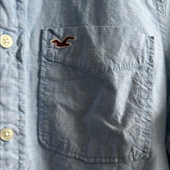 Hollister Blue Button Down Shirt with Long Sleeves - Picture 2 of 3